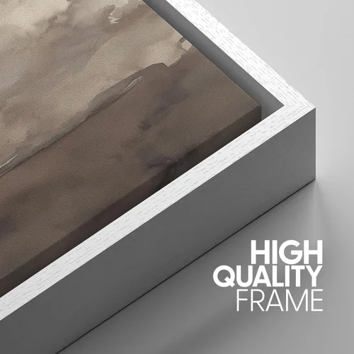 Miniatura 692 de SIGNWIN Lienzo enmarcado para pared, arte con pinceladas de flujo neutro en tonos beige abstractos, ilustraciones, arte moderno, decorativo