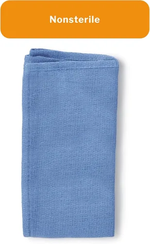 Miniatura 6 de McKesson O.R. Toallas, desechables, algodón, tejido liso, prelavadas, de un solo uso, no estériles, azul, 17 x 27 pulgadas, 100 toallas, 1 paquete