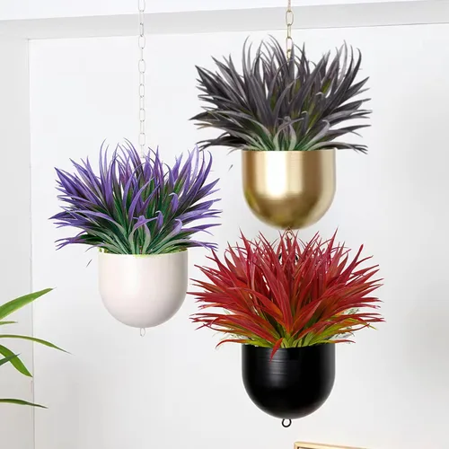 Miniatura 3 de 8 piezas de plantas falsas para exteriores, resistentes a los rayos UV, plantas de césped alto artificiales, flores tropicales, arbustos, decoración