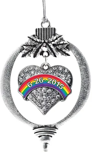 Miniatura 228 de Inspired Silver Adornos festivos de dije de corazón pave de plata con circonitas cúbicas