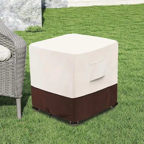 Miniatura 5 de Bitubi Funda otomana impermeable para patio, funda cuadrada resistente para muebles de mesa auxiliar para exteriores, tamaño 22 pulgadas de largo x