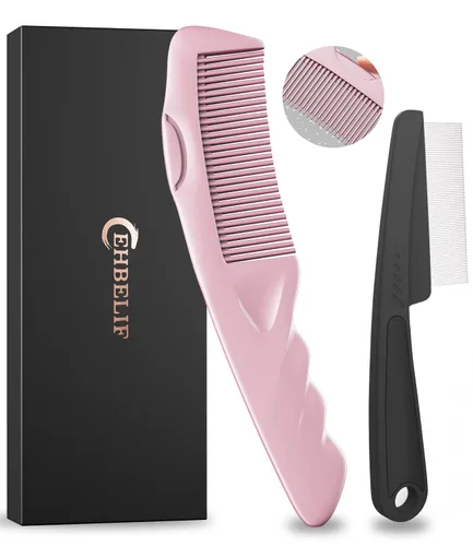 Peine para la caspa, 2 piezas mejoradas para dientes finos del cuero cabelludo, peine de desintoxicación del cuero cabelludo para mujeres, hombres y