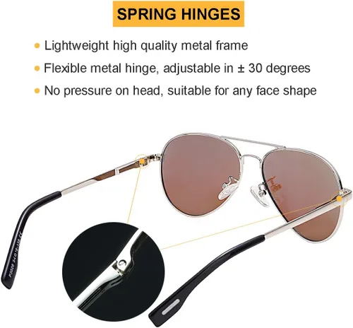 Miniatura 52 de Gleyemor Lentes de sol polarizados estilo aviador para niños y niñas, jóvenes, adolescentes, dos tamaños de 1.969 in y 2.047 in