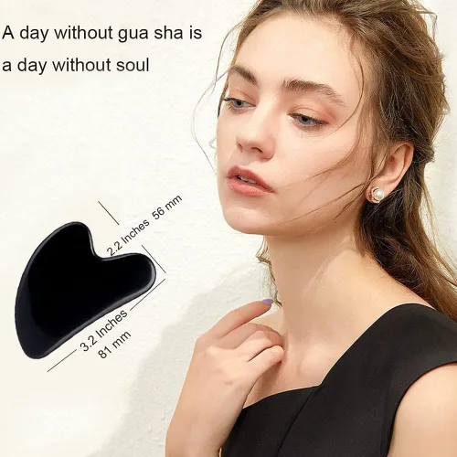 Miniatura 5 de Herramientas faciales Gua Sha, herramienta de masaje Gua Sha de obsidiana negra, herramienta de guasha de jade natural para masaje de piel facial