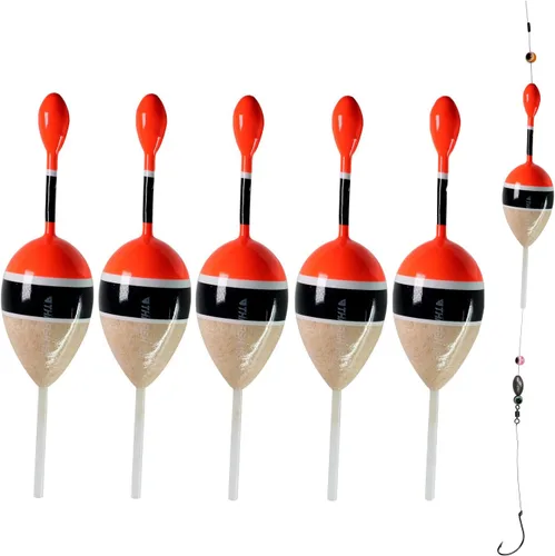 Miniatura 11 de THKFISH Flotadores de pesca Bobbers Slide Floats Balsa Fishing Bobber Slip Bobbers para Crappie Panfish Trucha Bass (1/2 oz 2 x 5.28 pulgadas)