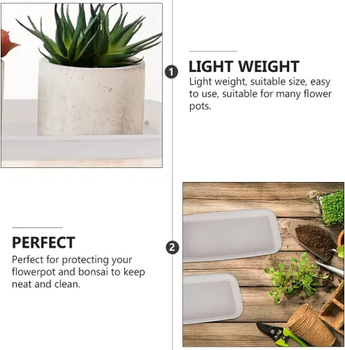 Miniatura 7 de Bandeja rectangular de plástico para plantas, bandeja de goteo para maceta, bandeja de goteo para alféizar de ventana, estante de ventana de 9.73 x