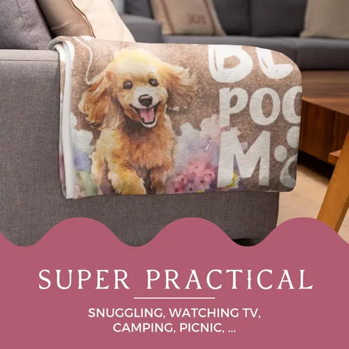 Miniatura 6 de Huglanket Regalos de caniche para mujer, la mejor manta única de franela de caniche para mamá caniche, 50 x 65 pulgadas, agradable a la piel, regalo