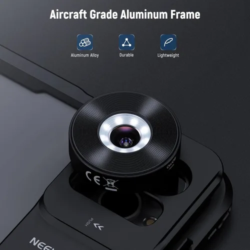 Miniatura 7 de NEEWER Lente gran angular HD de 18mm 100° para placa posterior de lente con rosca de 17mm, aumento de 0.5X Compatible con SmallRig NEEWER iPhone