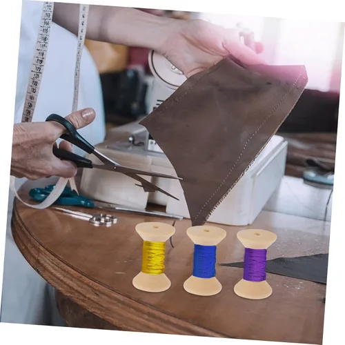 Miniatura 9 de EXCEART Juego de bobinas de hilo de madera, 5 piezas de bobinas de madera vacías para proyectos de bricolaje