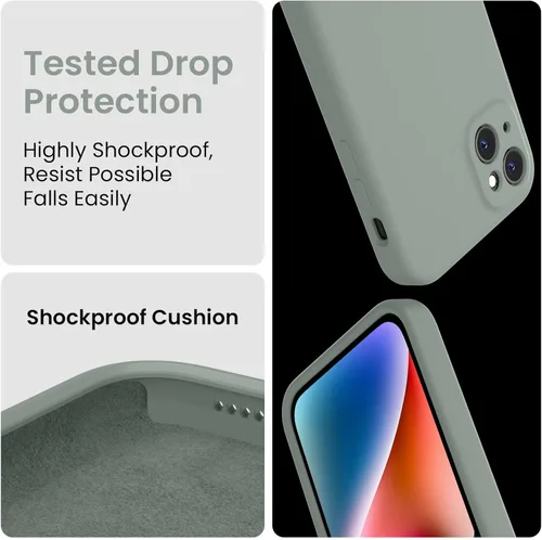Miniatura 4 de FireNova Funda diseñada para iPhone 13, funda de silicona mejorada [protección de cámara], forro interior de microfibra antiarañazos, 6.1 pulgadas