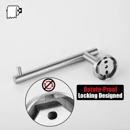 Miniatura 8 de JQK Soporte para Papel Higiénico, 5 Pulgadas Acero Inoxidable 304 Grosor 0.8mm Dispensador de Papel Higiénico para Baño, Sostiene Mega Rollos