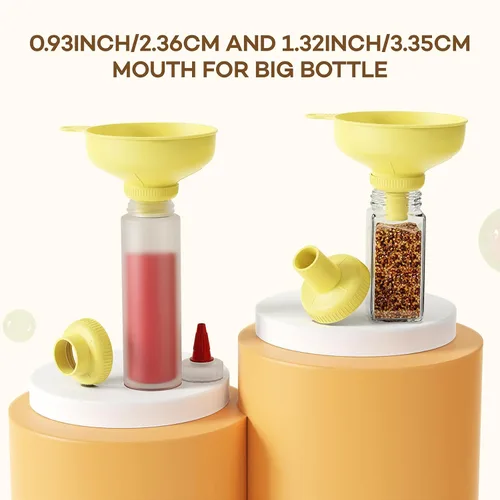 Miniatura 3 de Embudo versátil de boca ancha, embudos de enlatado para uso en cocina, juego de embudo de cocina de plástico de grado alimenticio con boquillas de 4