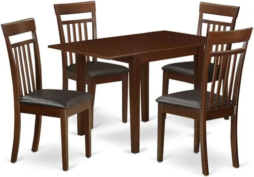 Miniatura 9 de East West Furniture NDCA3-MAH-LC - Juego de comedor de 3 piezas para espacios pequeños que contiene una mesa de comedor rectangular con gotas y 2