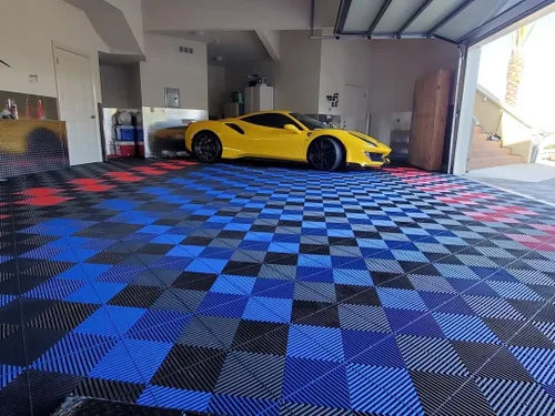 Miniatura 10 de Swisstrax Ribtrax PRO Azulejos Entrelazados para Piso de Garaje, 15.75 x 15.75 Pulgadas, Negro Azabache, Juego de 24 Piezas