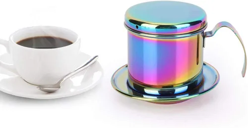 Miniatura 6 de Fdit Cafetera de acero inoxidable 304, gotero de café con filtro reutilizable de 3.0 in de diámetro interior, cafetera de goteo portátil