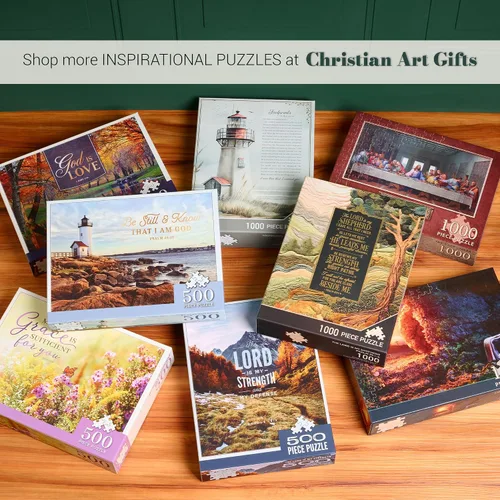 Miniatura 5 de Christian Art Gifts Rompecabezas inspirador de 1000 piezas de escritura para hombres, mujeres y niños: Faith Can Move Mountains Juego de actividades