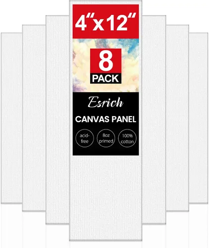 Miniatura 18 de ESRICH Lienzos para pintar de 8 x 10 pulgadas, paquete de 14 tableros de lienzo en blanco a granel, lienzo de algodón para pintura al óleo, acrílico