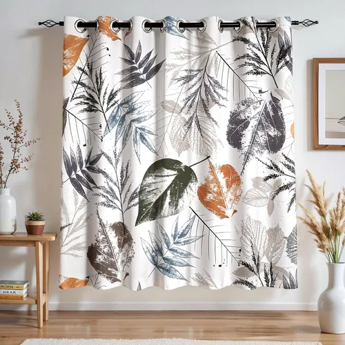 Miniatura 14 de SUBRTEX - Cortinas opacas de 52Wx63L, cortinas florales para oscurecer la habitación, cortinas de ventana aisladas térmicamente de 2 paneles
