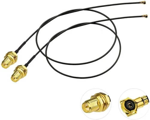 Miniatura 4 de Bingfu Antena WiFi de doble banda 2.4GHz 5GHz 5.8GHz 6dBi RP-SMA macho y cable de extensión de 7.9 in 8 pulgadas, paquete de 2 unidades para tarjeta