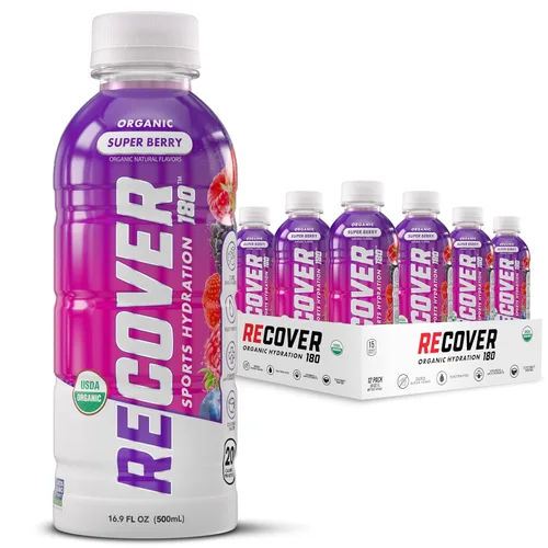 Miniatura 13 de RECOVER 180 Bebida de hidratación deportiva orgánica, sin azúcar añadido, bebida deportiva de 20 calorías, sabores orgánicos con vitaminas
