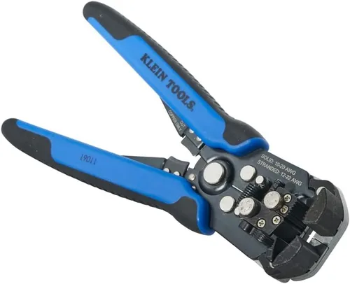 Miniatura 9 de Klein Tools 80013 Pelacables / Crimpadora de trinquete, kit de herramientas de crimpado eléctrico con pelacables automático y crimpadora