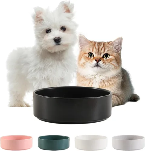 Miniatura 19 de Cuenco de cerámica para perros para comida y agua, cuenco comedero para mascotas para perros y gatos pequeños, plato de alimentación de cerámica