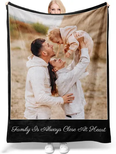 Manta personalizada con texto fotográfico, manta de franela personalizada, manta personalizada con imagen para bebés, adultos, familiares y amigos,