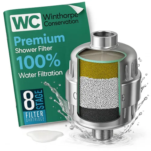 Miniatura 2 de Winthorpe - Filtro de ducha para filtración de agua al 100 %, suaviza el agua dura, elimina el cloro, las toxinas y los metales pesados para una