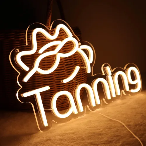 Letreros de neón para bronceado para decoración de pared, luces de neón para dormitorio, letreros LED comerciales adecuados para salón de bronceado,