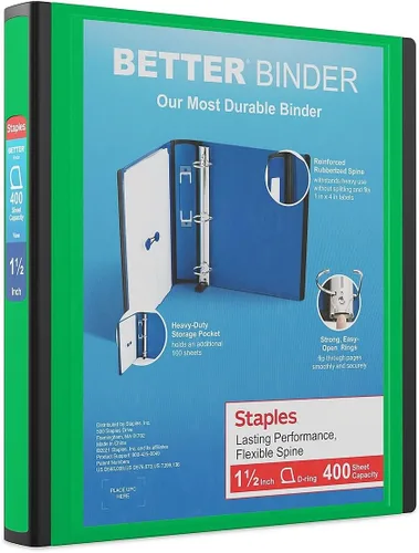 Miniatura 9 de Carpetas Better View de 1-1/2 pulgadas de STAPLES con anillos en D (blanco)