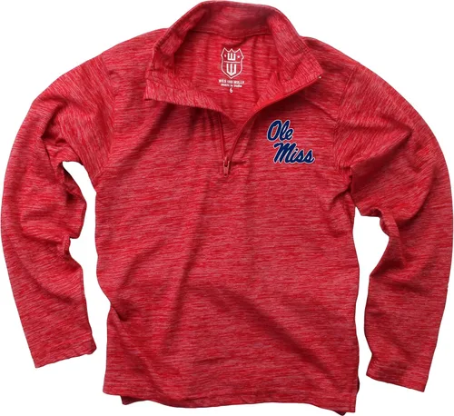 Miniatura 20 de Wes and Willy Camiseta de manga larga con cremallera de 1/4 para niños, para fanáticos de los deportes universitarios, de hilo nublado