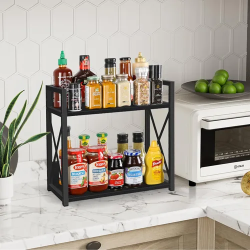 Miniatura 4 de YINMIT Organizador de Estante de Encimera, Accesorios para Barra de Café, Estante para Especias, Estante de Café para Encimera, Estación