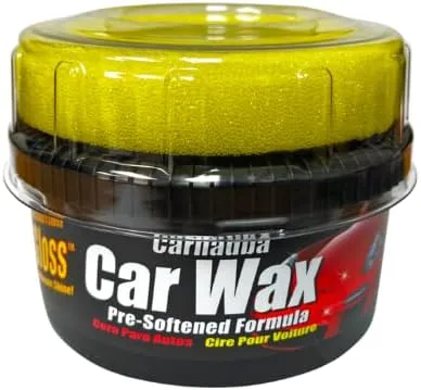 UCS It Just Works! Cera de carnauba ultra brillante para automóvil, fórmula presuavizada, cera de carnauba de 10 onzas, pulidora de automóvil para