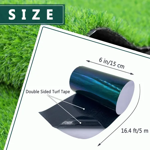 Miniatura 2 de Cinta autoadhesiva de césped artificial, cinta de costura para alfombra, cinta para conectar césped artificial (6 pulgadas x 16.4 pies (doble cara))