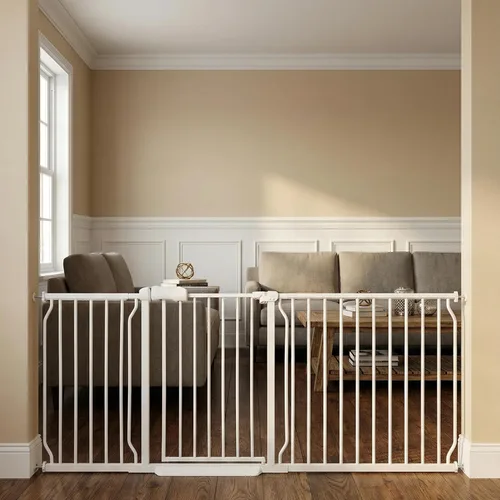 Miniatura 21 de Puertas para bebés extra anchas de 48 a 53 pulgadas, puerta grande para bebé, para escaleras, para mascotas, puertas para interiores, para puertas