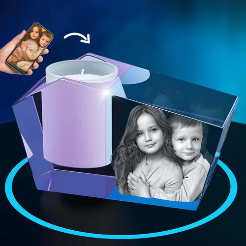 Miniatura 5 de ArtPix 3D Portavelas de fotos de cristal, regalos personalizados para mujeres, hombres, esposa, marido, mamá, grandes regalos personalizados con tu