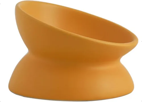 Miniatura 8 de Cuenco elevado de cerámica para gatos, cuencos de comida para gatos inclinados, de cerámica, apto para bigotes, antivómitos y reduce la carga