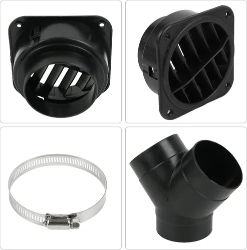 Miniatura 6 de 76mm / 3 Pulgadas Tubo de Salida de Ventilación Extensible en Y para Calentador de Estacionamiento Diésel, Conducto Flexible de Aire Caliente