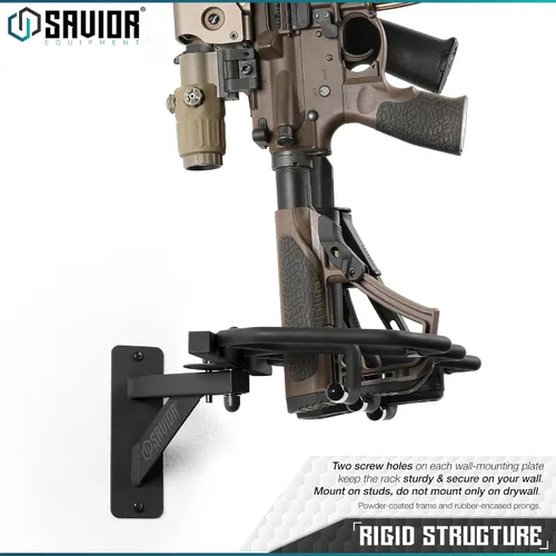 Miniatura 5 de Savior Equipment Soporte de Pared para Rifles Montado en la Pared Táctico para Escopetas Carabinas Armas de Fuego Exhibidor de Armas Independiente