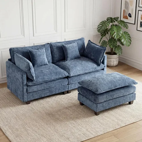 Miniatura 18 de Sofá seccional, cómodo sofá modular de nube, sofá modular de asiento profundo, sofá moderno en la nube, sofás modulares para sala de estar, Beige