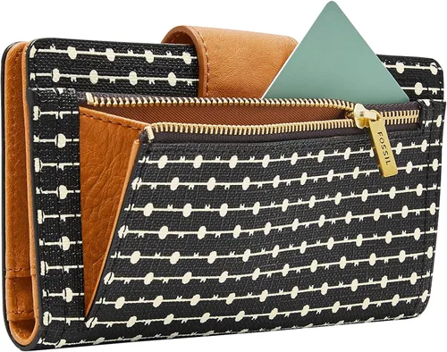 Miniatura 6 de Fossil - Cartera de piel Logan con lengüeta de bloqueo de interferencia de radiofrecuencia para mujer