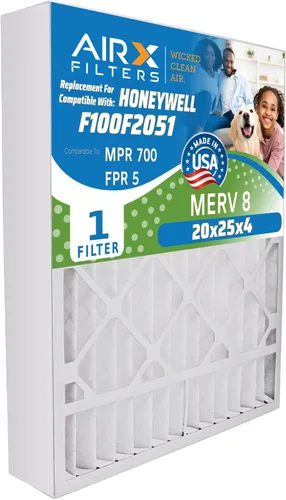 Miniatura 5 de AIRX FILTERS WICKED CLEAN AIR. Filtro de horno 20x25x4 MERV 8 compatible con filtro de aire Honeywell 20x25x4 F25 1 solo filtro