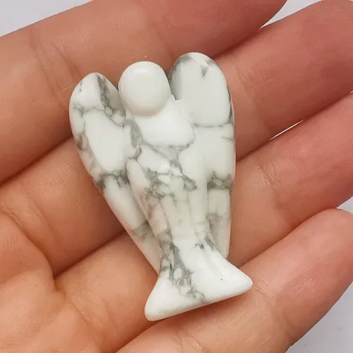 Miniatura 6 de Estatua de ángel guardián de oración de cristal curativo de jade verde natural, 1.5 pulgadas, tallado en bolsillo, figuras de piedra de palma