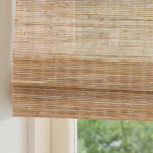 Miniatura 9 de Persianas Romanas de Bambú Inalámbricas, Persianas para Ventanas, Persianas de Madera Tejida Personalizadas para Ventanas Interiores, Puertas