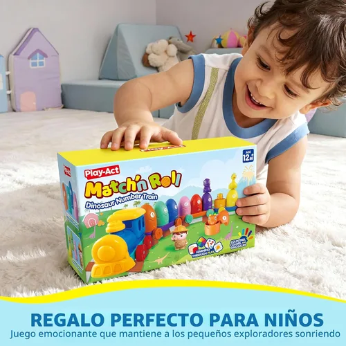 Miniatura 8 de Juguetes de aprendizaje para niños pequeños de 1, 2, 3 años, juego de conteo, clasificación y emparejamiento Montessori con tren de dinosaurios que