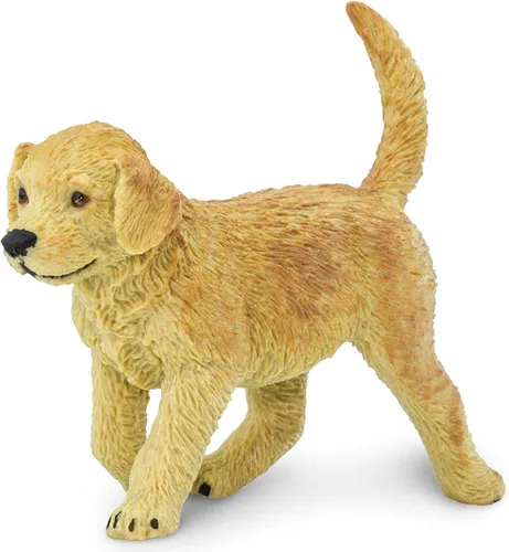 Safari Ltd. Golden Retriever - Figura de cachorro pintada a mano, realista de 2.75 pulgadas, juguete divertido y educativo para niños, niñas y niños