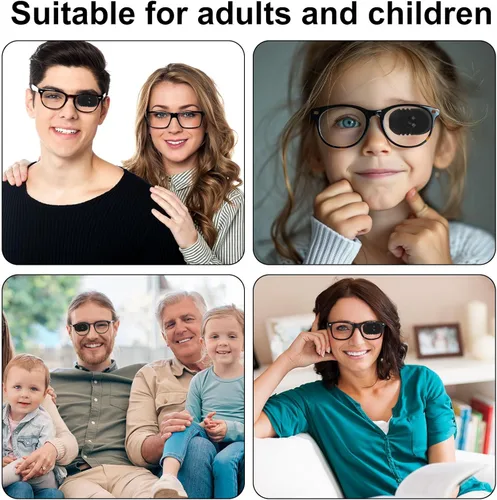Miniatura 6 de Parche para ojos, diseño de contorno de ojos 3D, de silicona, lavable, con diseño de ventosa, para todos los anteojos, adultos y niños