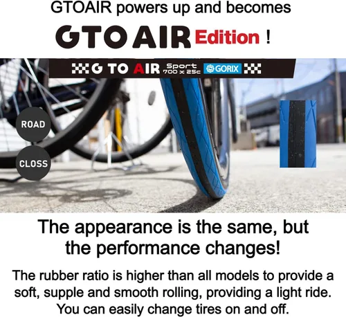 Miniatura 3 de Neumático para Bicicleta de Carretera GORIX 700×23C 25c 28C 32c 35c para Ciclismo (Gtoair)