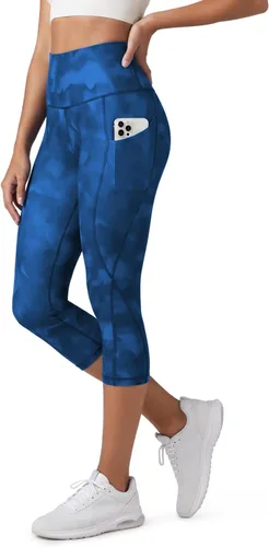 Miniatura 137 de ODODOS - Leggings capri de cintura alta para mujer con bolsillos, control de abdomen, no se transparentan, para entrenamiento atlético, running