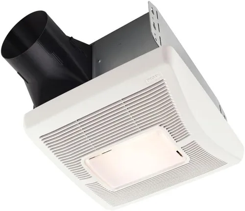 Broan-NuTone A70L - Ventilador de ventilación con luz e instalación en el lado de la habitación, 70 CFM, 2.0 Sones, esmalte pintado blanco